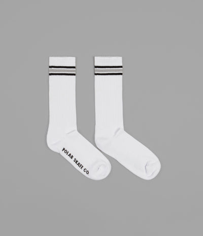 Polar Stripe Long Socks - White / Grey