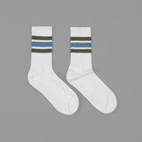 Polar Stripe Socks - White / Army / Blue thumbnail