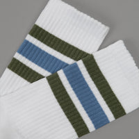 Polar Stripe Socks - White / Army / Blue thumbnail