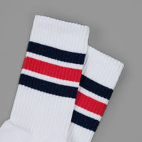 Polar Stripe Socks - White / Navy - Red thumbnail