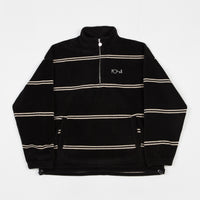 Polar Striped Fleece Pullover Jacket - Black thumbnail