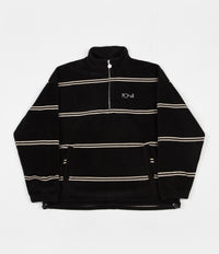 Polar Striped Fleece Pullover Jacket - Black