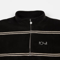 Polar Striped Fleece Pullover Jacket - Black thumbnail