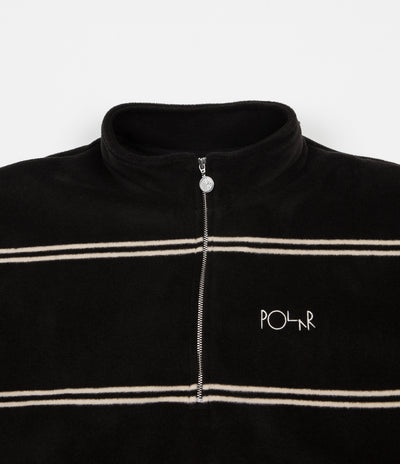 Polar Striped Fleece Pullover Jacket - Black