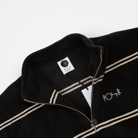 Polar Striped Fleece Pullover Jacket - Black thumbnail