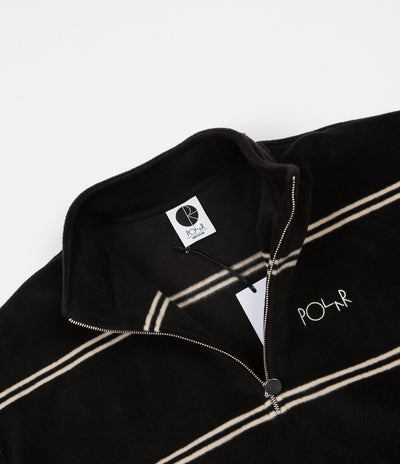 Polar Striped Fleece Pullover Jacket - Black