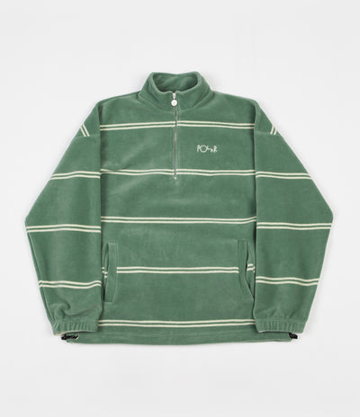 Polar Striped Fleece Pullover Jacket - Dusty Mint