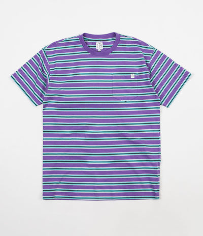 Polar Striped Pocket T-Shirt - Violet / Mint