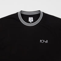 Polar Striped Rib Long Sleeve T-Shirt - Black thumbnail