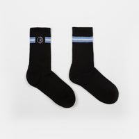 Polar Stroke Logo Socks - Black / Dusty Blue / White thumbnail