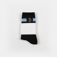 Polar Stroke Logo Socks - Black / Dusty Blue / White thumbnail