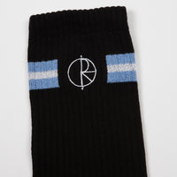 Polar Stroke Logo Socks - Black / Dusty Blue / White thumbnail