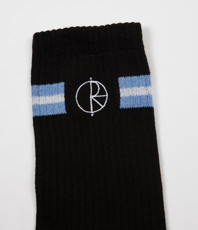 Polar Stroke Logo Socks - Black / Dusty Blue / White