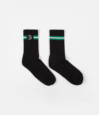 Polar Stroke Logo Socks - Black / Green / White