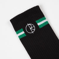 Polar Stroke Logo Socks - Black / Green / White thumbnail