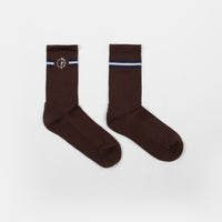 Polar Stroke Logo Socks - Brown / Navy / White thumbnail