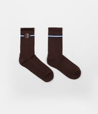 Polar Stroke Logo Socks - Brown / Navy / White