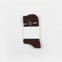 Polar Stroke Logo Socks - Brown / Navy / White thumbnail