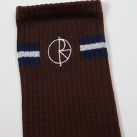 Polar Stroke Logo Socks - Brown / Navy / White thumbnail