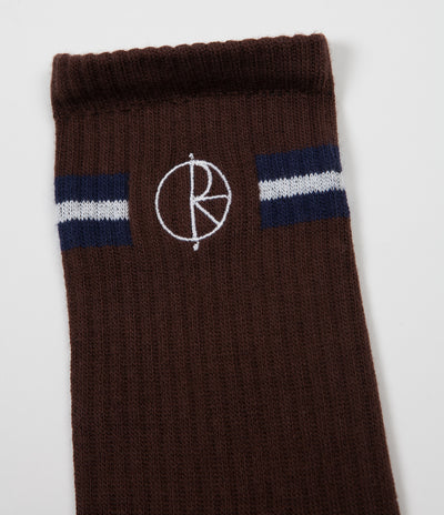 Polar Stroke Logo Socks - Brown / Navy / White