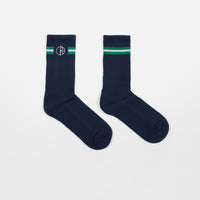 Polar Stroke Logo Socks - Navy / Green / White thumbnail