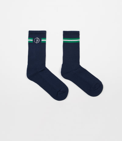 Polar Stroke Logo Socks - Navy / Green / White