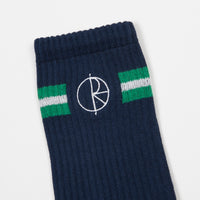 Polar Stroke Logo Socks - Navy / Green / White thumbnail