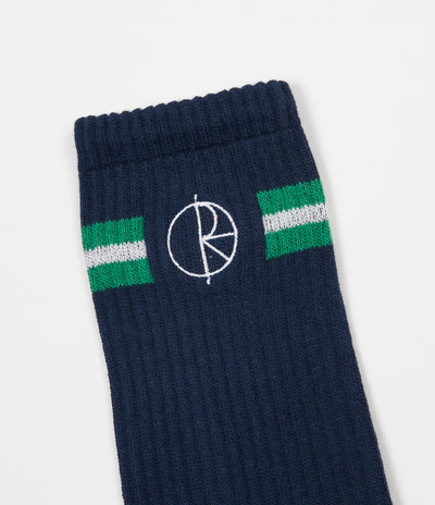 Polar Stroke Logo Socks - Navy / Green / White