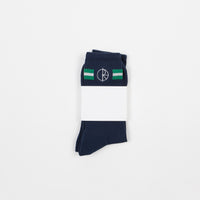 Polar Stroke Logo Socks - Navy / Green / White thumbnail