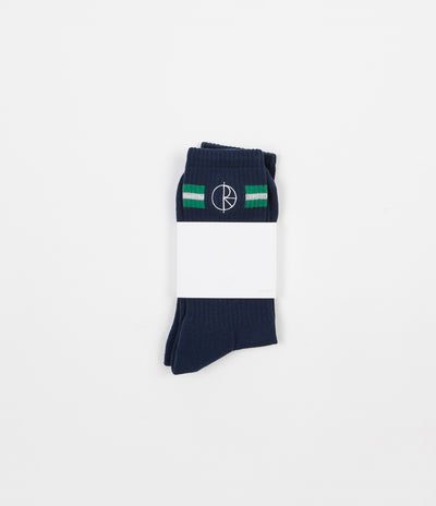 Polar Stroke Logo Socks - Navy / Green / White