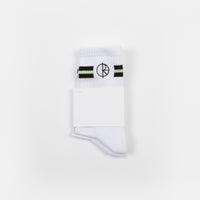 Polar Stroke Logo Socks - White / Black / Light Green thumbnail