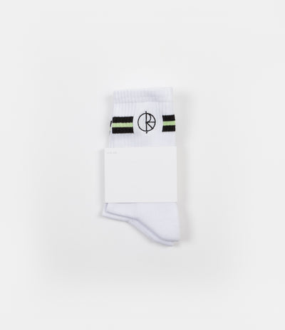 Polar Stroke Logo Socks - White / Black / Light Green