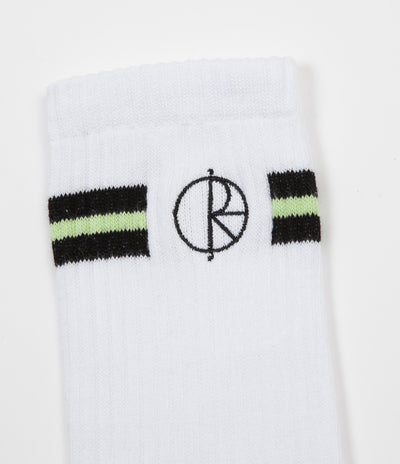 Polar Stroke Logo Socks - White / Black / Light Green