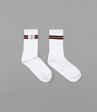 Polar Stroke Logo Socks - White / Black / Orange