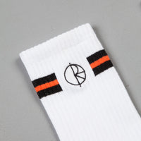 Polar Stroke Logo Socks - White / Black / Orange thumbnail