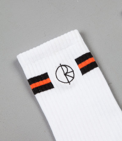 Polar Stroke Logo Socks - White / Black / Orange