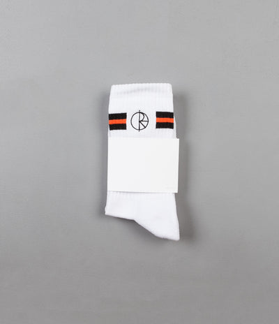 Polar Stroke Logo Socks - White / Black / Orange