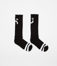 Polar Upside Down Happy Sad Socks - Black