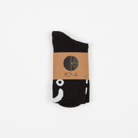 Polar Upside Down Happy Sad Socks - Black thumbnail