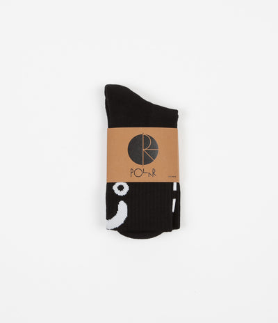 Polar Upside Down Happy Sad Socks - Black