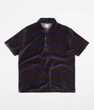 Polar Velour Polo Shirt - Grey Blue