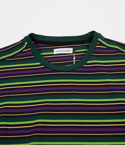 Pop Trading Company Alpine Stripe Logo Long Sleeve T-Shirt - Eggplant