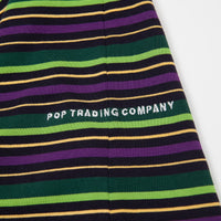 Pop Trading Company Alpine Stripe Logo Long Sleeve T-Shirt - Eggplant thumbnail