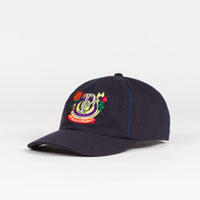 Pop Trading Company Floral Crest Cap - Navy Wool thumbnail