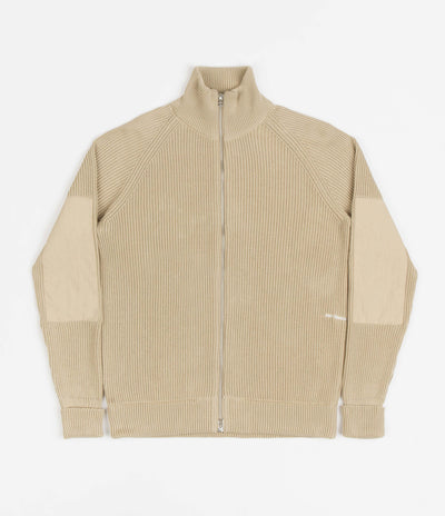 Pop Trading Company Full Zip Knitted Jacket - White Pepper