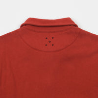 Pop Trading Company Heavyweight Sportswear Company Half Zip Sweatshirt - Pepper Red thumbnail