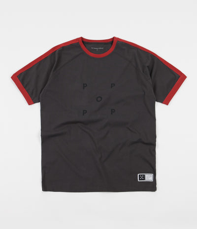 Pop Trading Company Keenan T-Shirt - Charcoal / Pepper Red