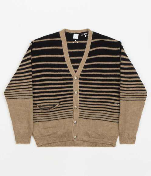 Pop Trading Company Knitted Cardigan - Sesame / Black | Flatspot