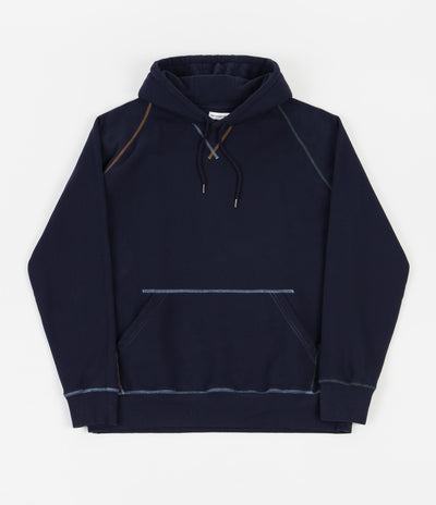 Pop Trading Company Logo Embroidered Hoodie - Navy / Multi