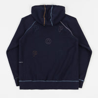 Pop Trading Company Logo Embroidered Hoodie - Navy / Multi thumbnail